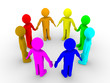 Different people in a circle