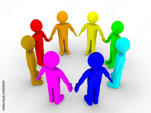 Illustration: Different people in a circle Different people in a circle