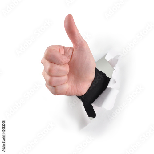 Photo: Thumbs Up Like Hand on White Thumbs Up Like Hand on White