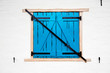 Photo: Old retro window with shutters. Retro background Old retro window with shutters. Retro background