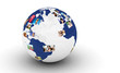 Earth with people photos being in global network