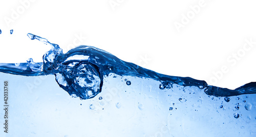 Photo: Fresh water wave with bubbles, panoramic frame Fresh water wave with bubbles, panoramic frame