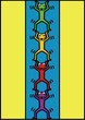 Star Character Helping Each Other in pop art style