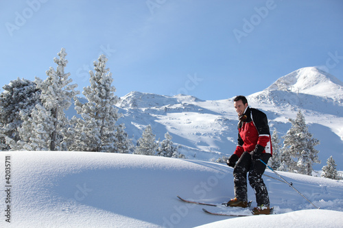 Photo: Man cross-country skiing Man cross-country skiing