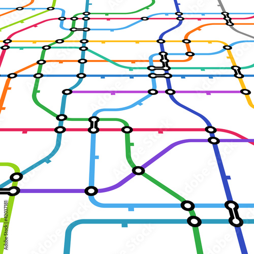 Vektor: Abstract color metro scheme in perspective Abstract color metro scheme in perspective