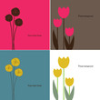 Flower cards. Set
