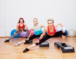 Photo: Three girls in fitnes club Three girls in fitnes club