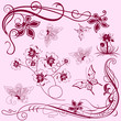 Design elements with butterflies Design elements with butterflies