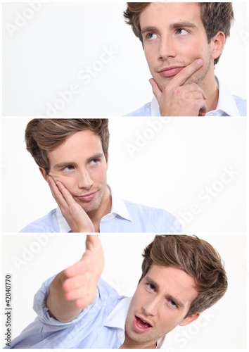 Photo: young man thinking young man thinking