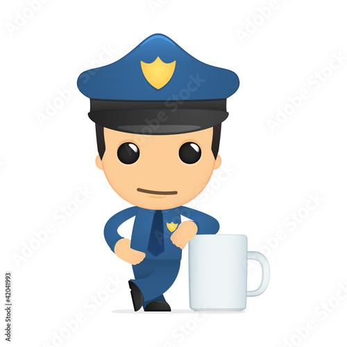 Vetor: funny cartoon policeman funny cartoon policeman