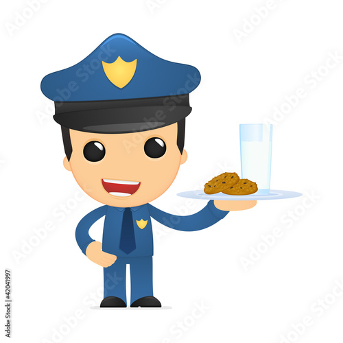 Vetor: funny cartoon policeman funny cartoon policeman