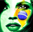 Ritratto Ragazza Bandiera Brasile-Brazil Flag Girl's Portrait