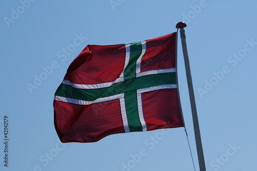 Photo: The flag of Bornholm (small island the baltic sea) The flag of Bornholm (small island the baltic sea)