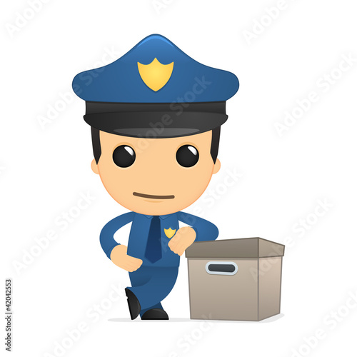Vetor: funny cartoon policeman funny cartoon policeman