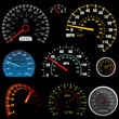 Set of car speedometers