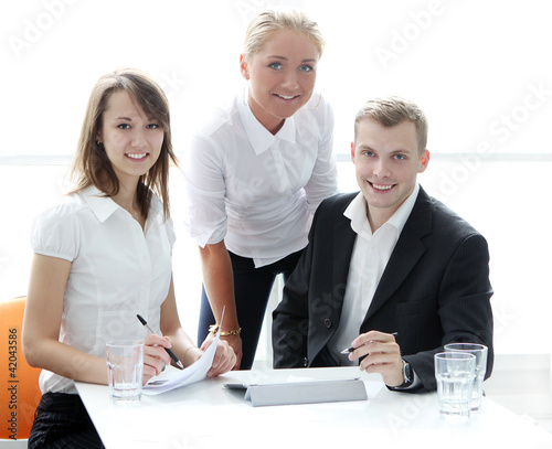 Photo: Group of businesspeople on meeting Group of businesspeople on meeting