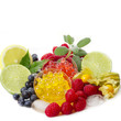 Foto: früchte und boba perlen auf eis früchte und boba perlen auf eis