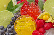 Foto: früchte und boba perlen auf eis früchte und boba perlen auf eis