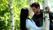 canvas print picture Playful couple in park