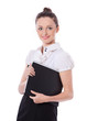 Standing businesswoman