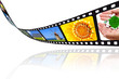 Pellicola film su sfondo bianco