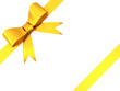 Illustration: Gold gift ribbon bow isolated on white background Gold gift ribbon bow isolated on white background