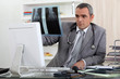 Doctor looking at X
