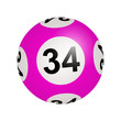 Tirage loto, boule numéro 34