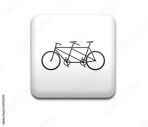 Illustration: Boton cuadrado blanco simbolo tandem Boton cuadrado blanco simbolo tandem