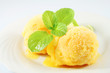 Orange ice cream with mint