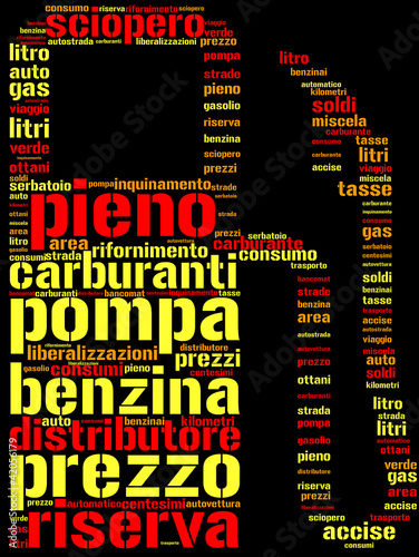 Illustration: pompa di benzina tag cloud pompa di benzina tag cloud