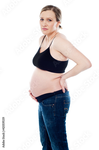 Photo: Worried pregnant woman Worried pregnant woman