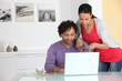Couple shopping on the Internet