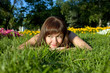 woman in the grass