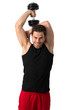 Attractive Young man working out with weights