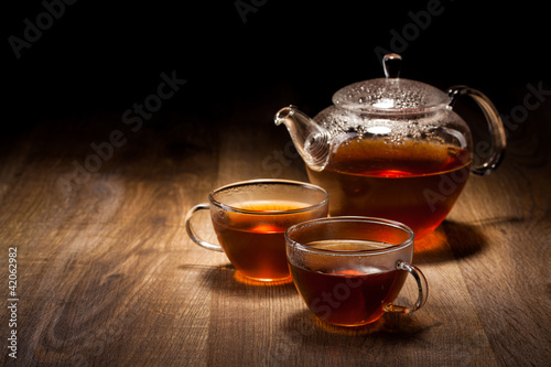 Photo: Tea Set on a Wooden Table Tea Set on a Wooden Table
