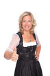 thumbs up - happy woman in bavarian tracht