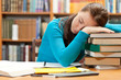 Photo: Sleeping girl in library Sleeping girl in library