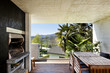 beautiful modern house, veranda with fireplace