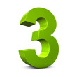 Number 3 3d render illustration