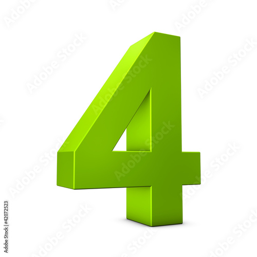 Illustration: Number 4 3d render illustration Number 4 3d render illustration