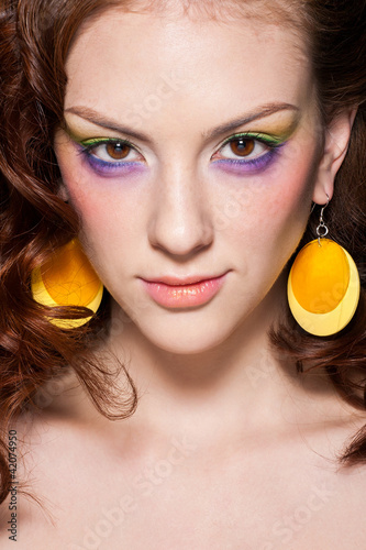Photo: Portrait of beautiful woman model. Fashion photo Portrait of beautiful woman model. Fashion photo