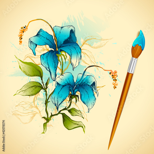 Vettoriale: Painiting of Flower Painiting of Flower