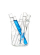 Photo: Chemical flask with a blue test tubes inside Chemical flask with a blue test tubes inside