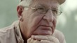 Video: Portrait of serious old man with hat and eyeglasses Portrait of serious old man with hat and eyeglasses