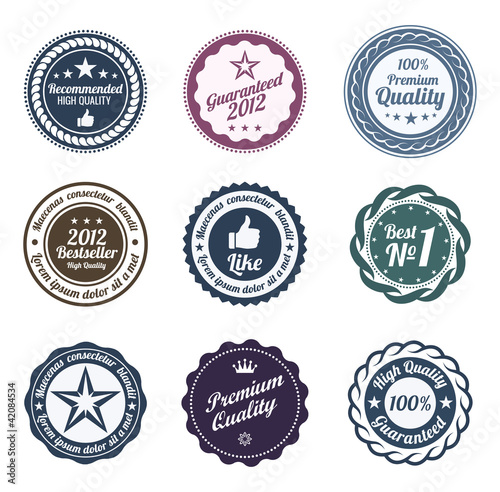 Vector: RETRO Design. Premium Vintage Labels. Trendy design RETRO Design. Premium Vintage Labels. Trendy design