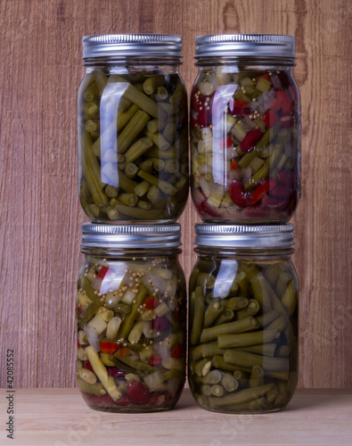 Photo: Preserved beans in mason jars Preserved beans in mason jars