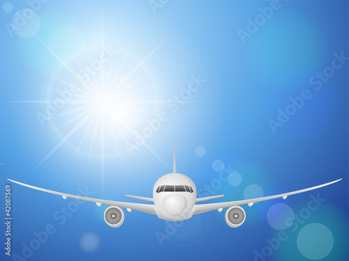 Vektor: airplane on blue sky airplane on blue sky
