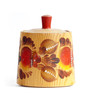 Old russian folk handpainted wooden kitchen ware isolated on whi