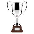 Silver award trophy isolated on white background with clipping p